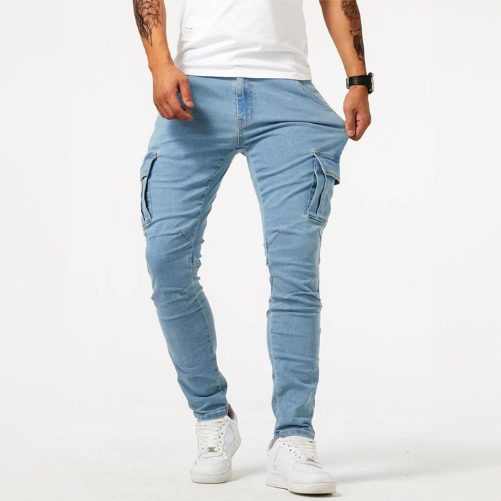 Men's Urban Stretch Denim Cargo Jeans – Relaxed Street Style – view 6