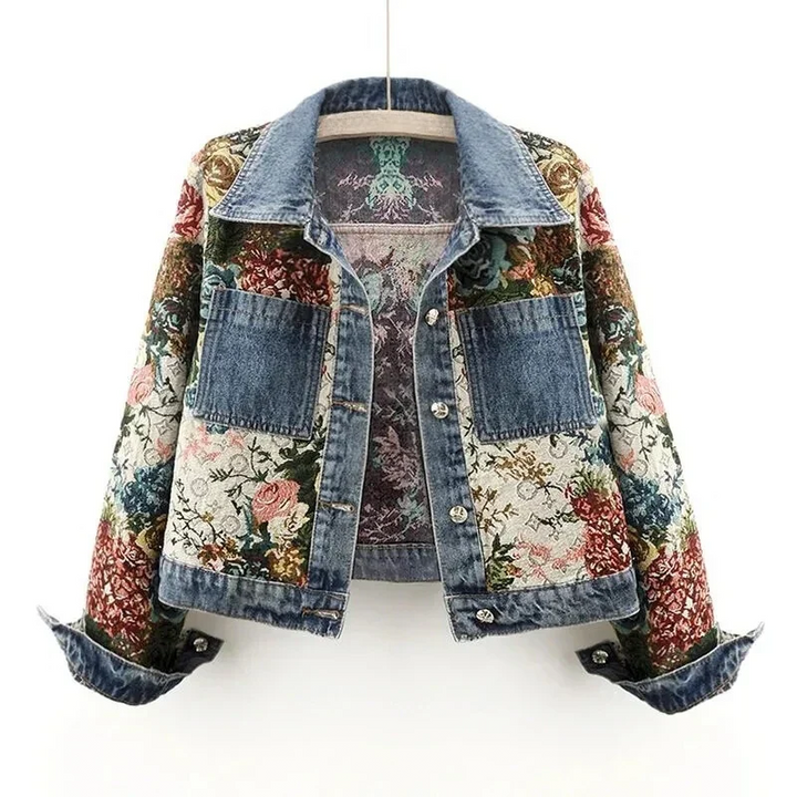 Women's Lyon Blossom Floral Denim Jacket – Organic Cotton