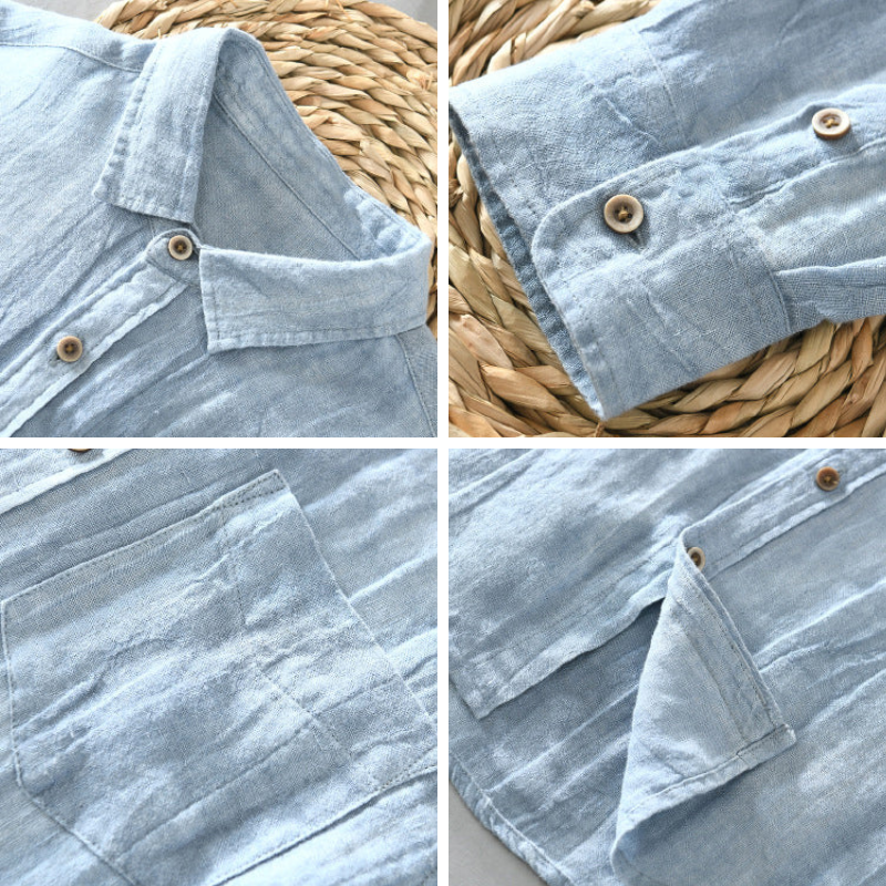 Men's Premium Linen Shirt – Breathable Smart-Casual Summer Wear – Brown