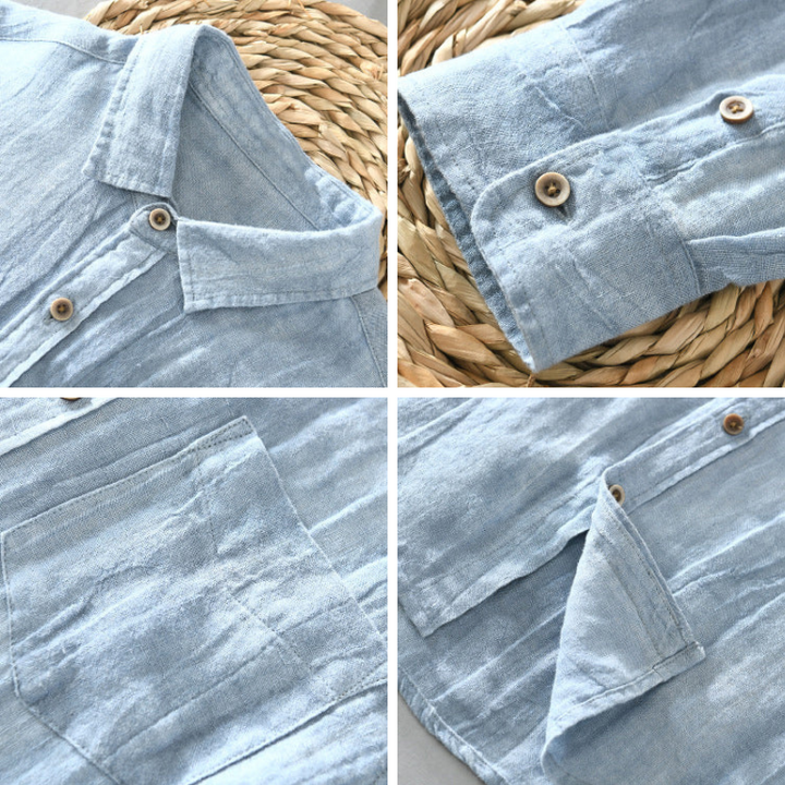 Men's Premium Linen Shirt – Breathable Smart-Casual Summer Wear – Brown