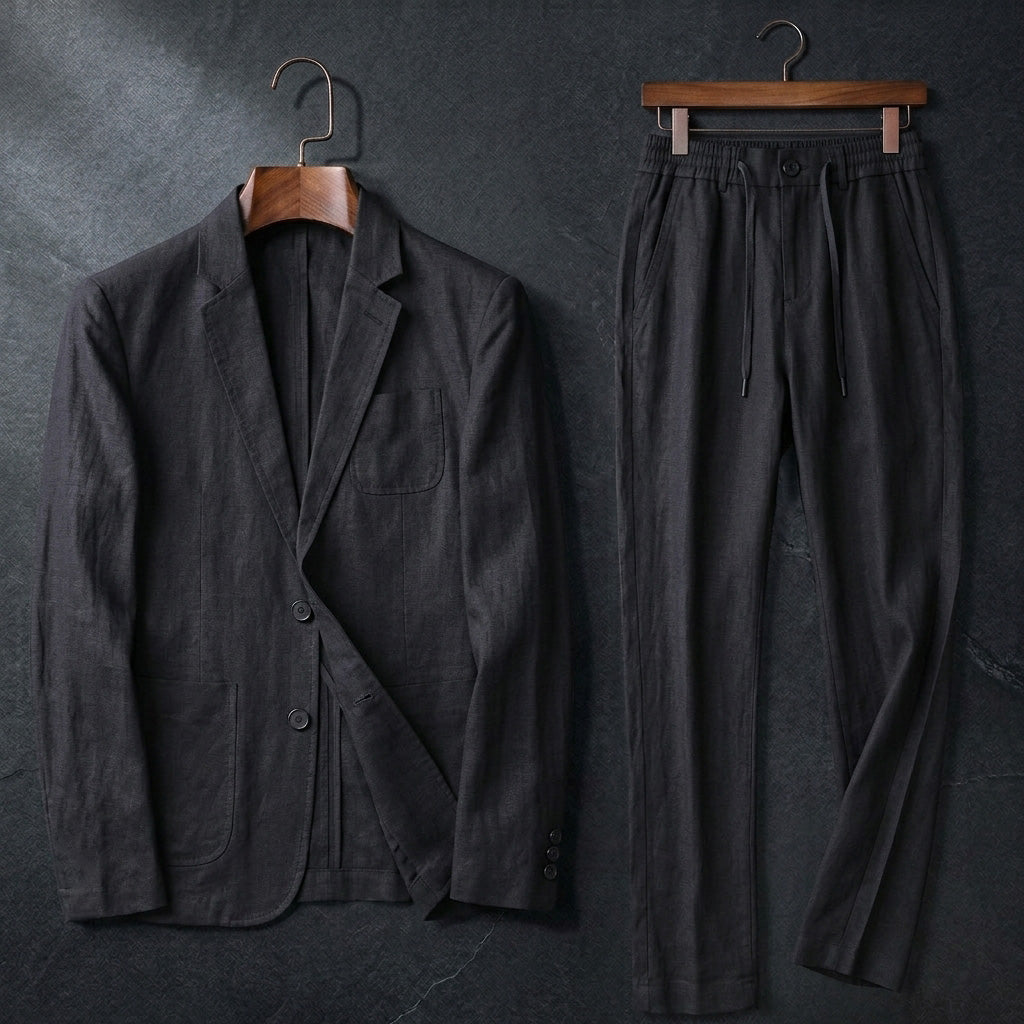 Men's Linen Cotton Suit – Relaxed Two-Piece for Summer Weddings – view 4