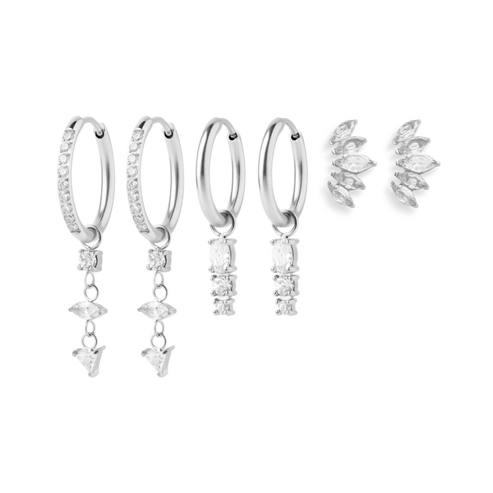 Women's Angel Energy Earring Set – Three Pairs – Gold or Silver – view 4
