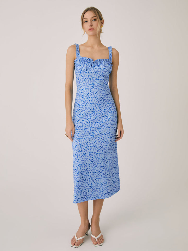 Women's Sleeveless Floral Boho Midi Dress – Soft Stretch Jersey – view 7