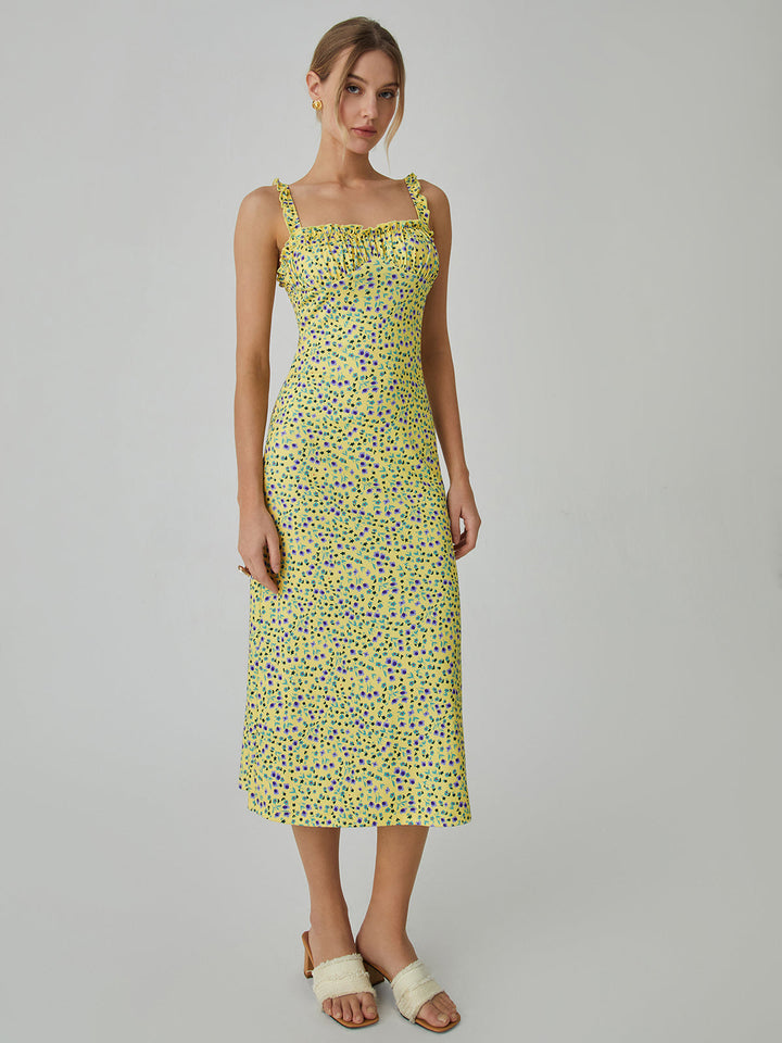 Women's Sleeveless Floral Boho Midi Dress – Soft Stretch Jersey