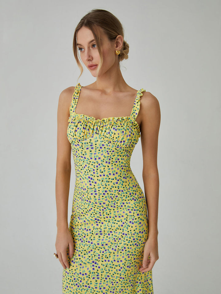 Women's Sleeveless Floral Boho Midi Dress – Soft Stretch Jersey – view 11