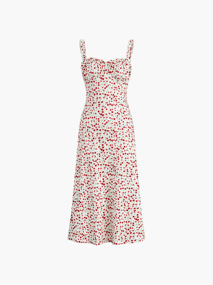 Women's Sleeveless Floral Boho Midi Dress – Soft Stretch Jersey