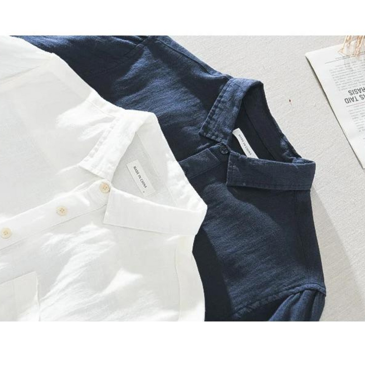 Men's Linen Popover Shirt – Relaxed Half-Placket Summer Style – view 8