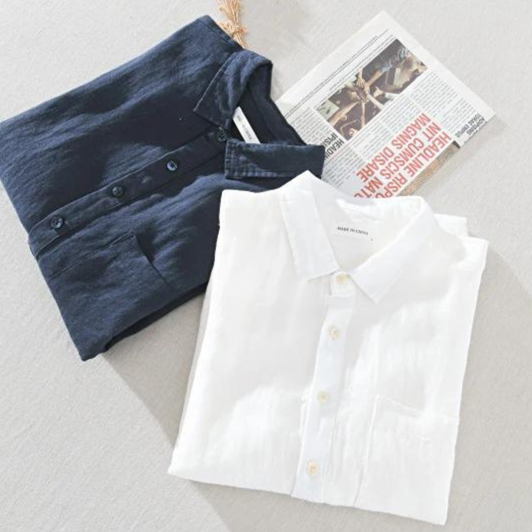 Men's Linen Popover Shirt – Relaxed Half-Placket Summer Style – view 7