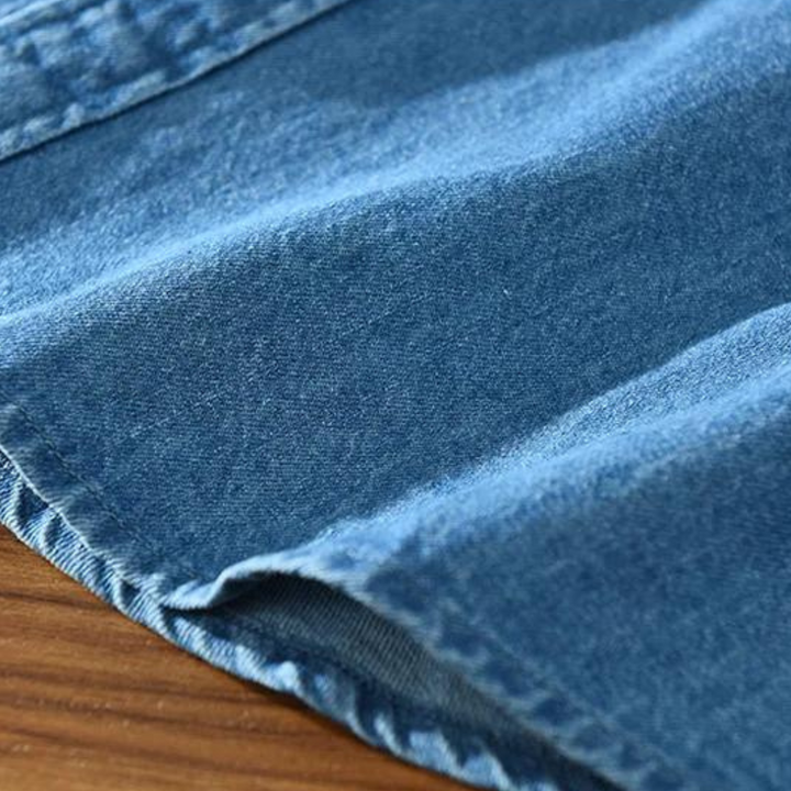 Men's Stretch Cotton Denim Shirt – Modern Fit Casual Layering – view 6