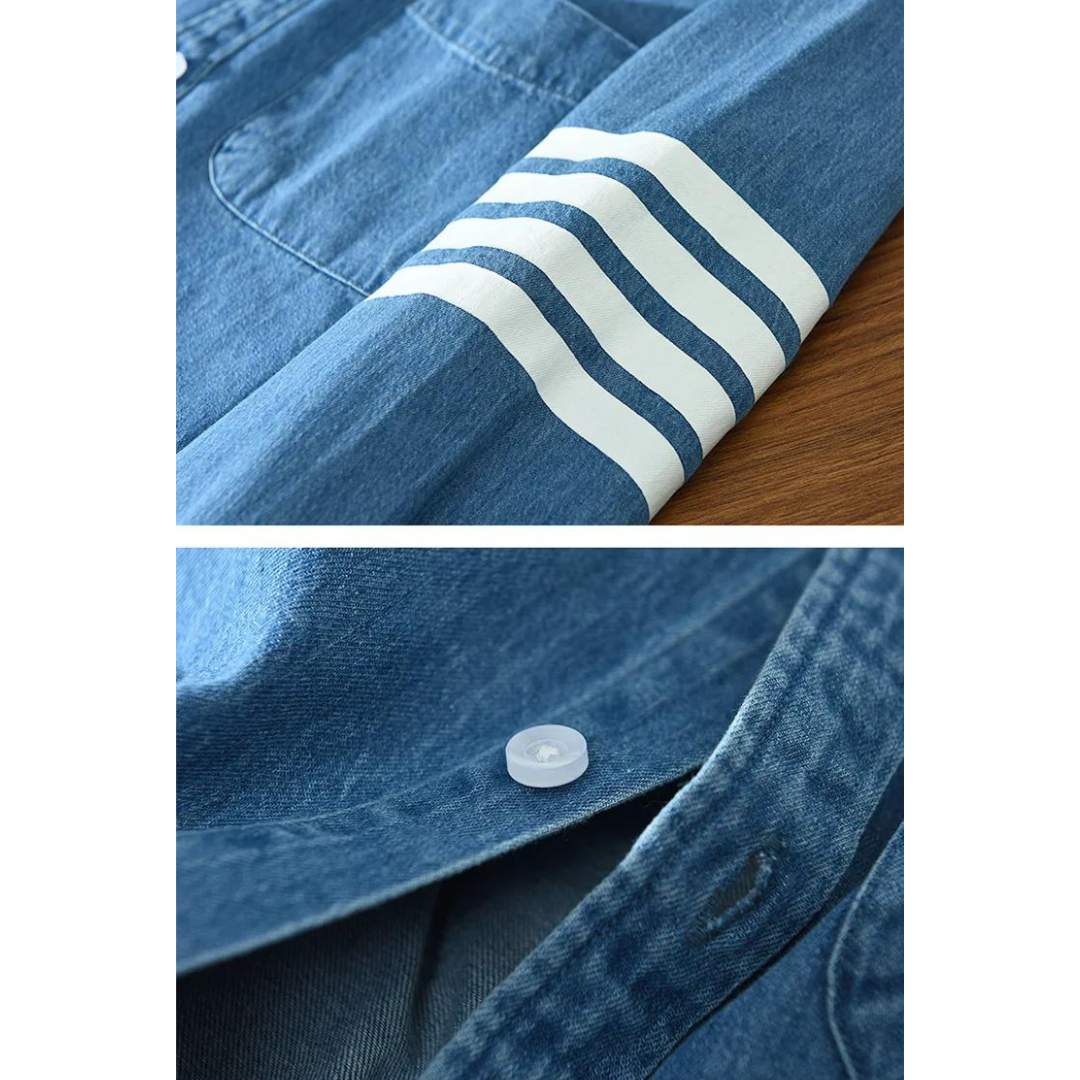 Men's Stretch Cotton Denim Shirt – Modern Fit Casual Layering – view 5