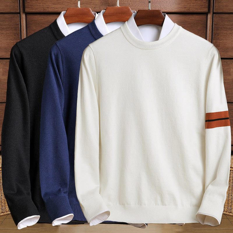 Men's Wool Blend Crew Neck Jumper – Warm Knitted Everyday Layer – view 5