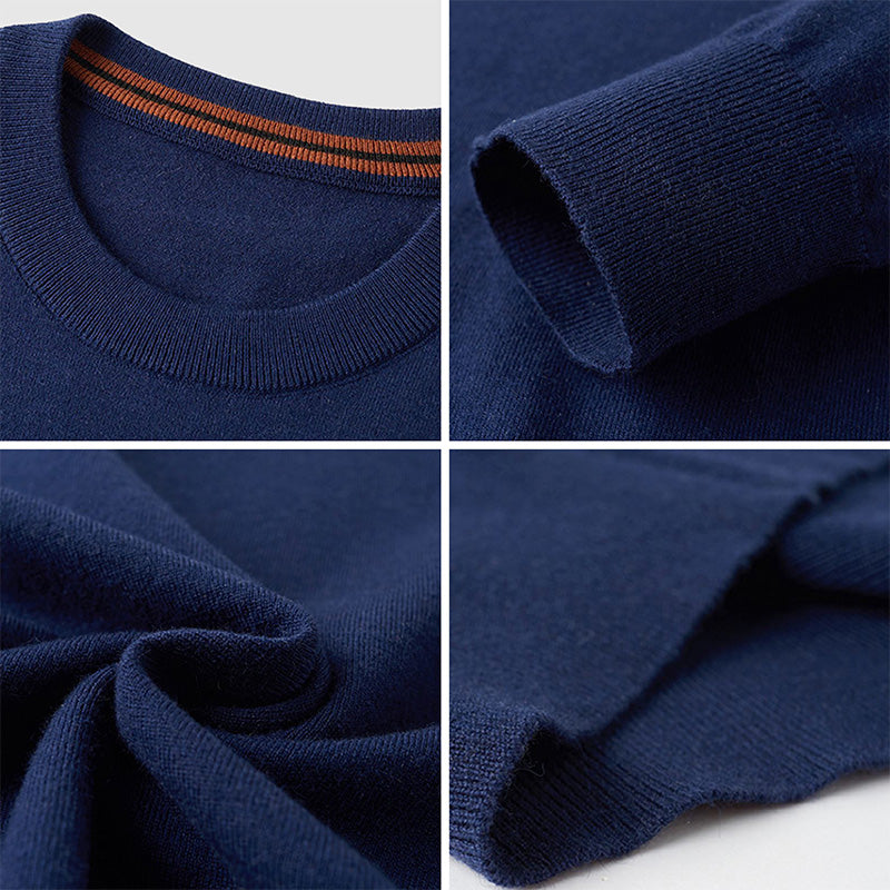 Men's Wool Blend Crew Neck Jumper – Warm Knitted Everyday Layer – view 6