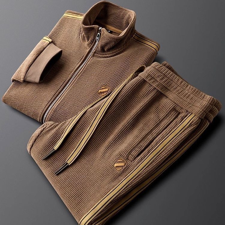 Men's Corduroy Tracksuit – Two-Piece Smart Casual Set