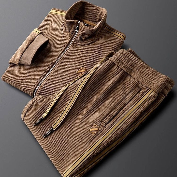Men's Corduroy Tracksuit – Two-Piece Smart Casual Set