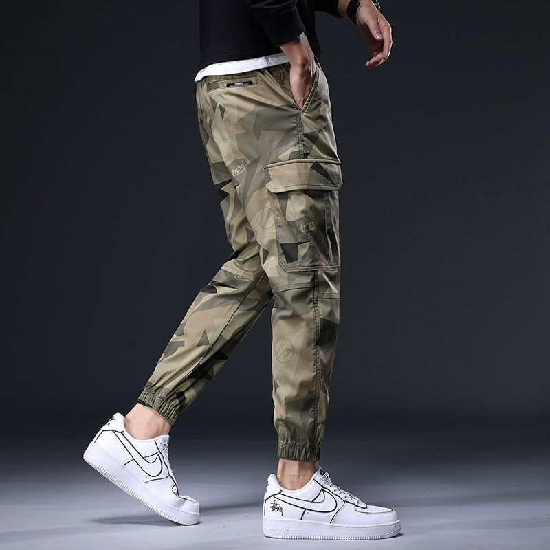Men's Cargo Joggers – Organic Cotton Stretch Camo Trousers – view 4
