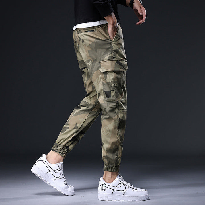 Men's Cargo Joggers – Organic Cotton Stretch Camo Trousers – view 4
