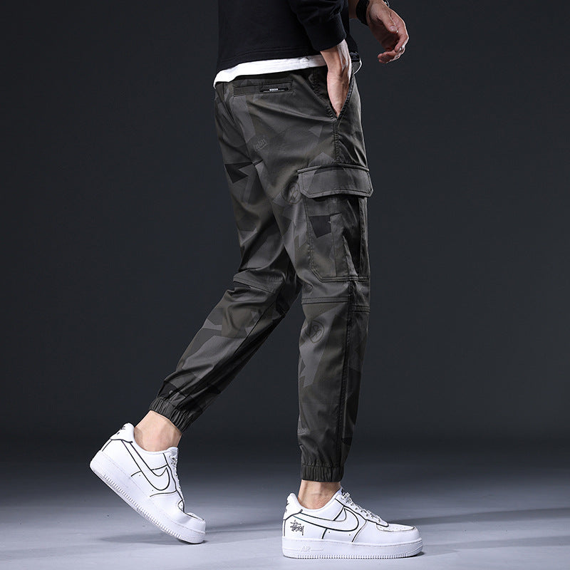 Men's Cargo Joggers – Organic Cotton Stretch Camo Trousers – view 5