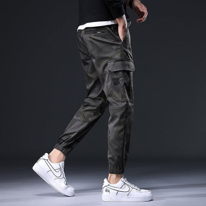 Men's Cargo Joggers – Organic Cotton Stretch Camo Trousers – view 5