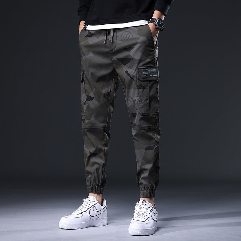 Men's Cargo Joggers – Organic Cotton Stretch Camo Trousers – view 3