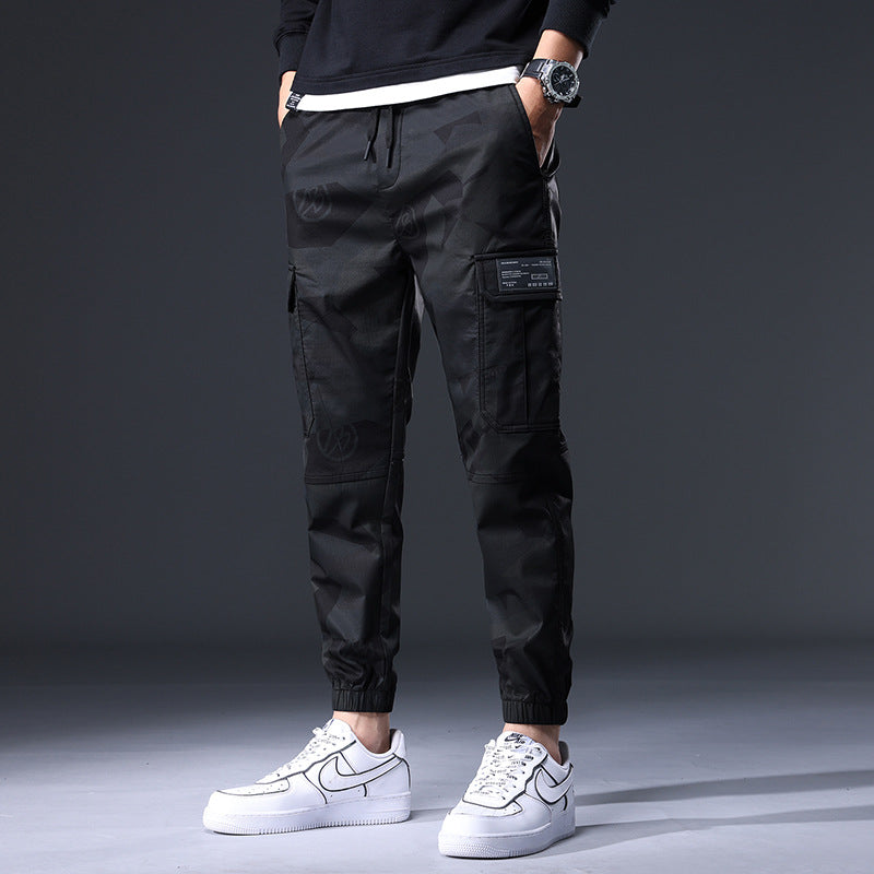 Men's Cargo Joggers – Organic Cotton Stretch Camo Trousers – view 2