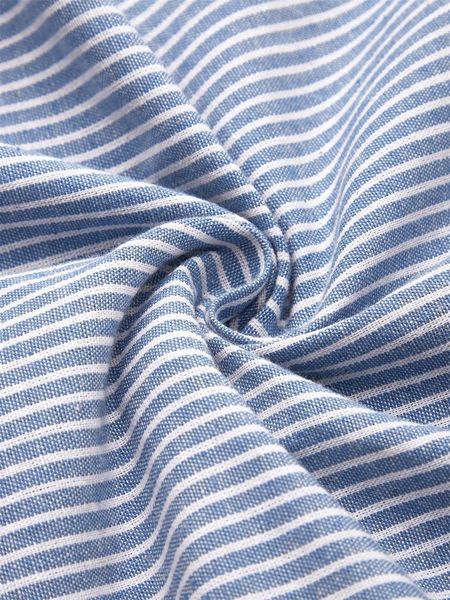 Women's Striped Midi Dress - Relaxed Elegance for Warm Days