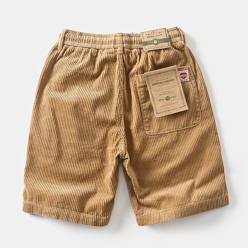 Men's Corduroy Drawstring Shorts – Soft Textured Weekend Wear – view 2