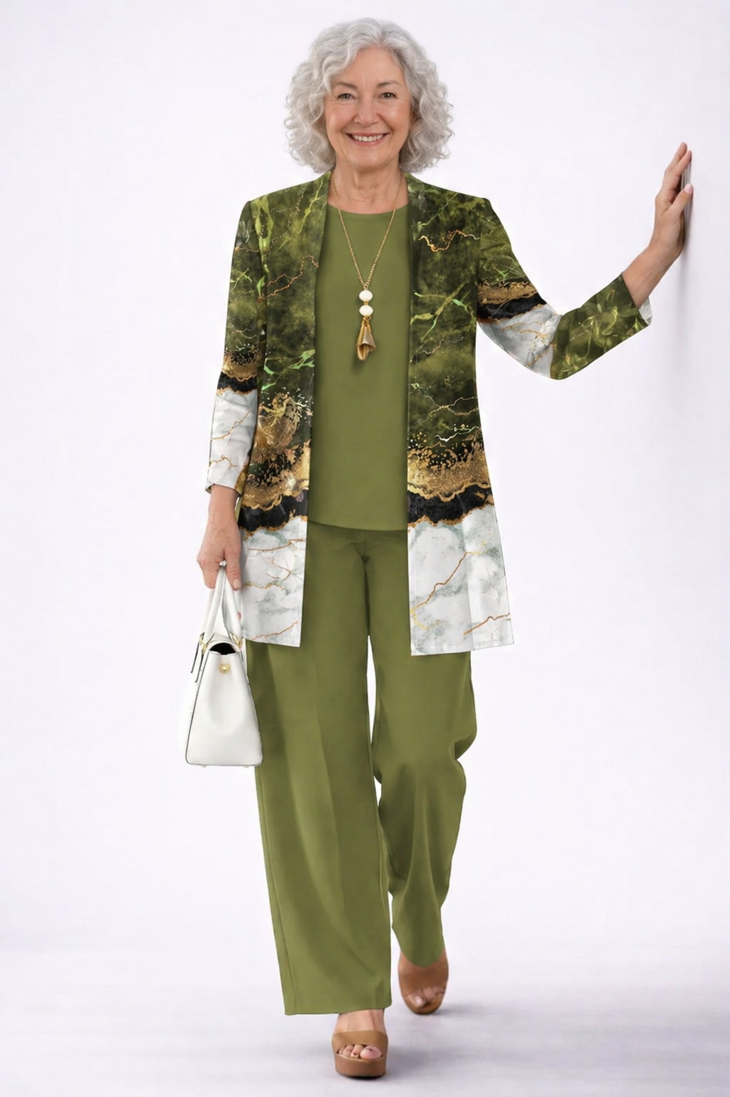 Women's Classic Elegance Three-Piece Set - Natural Tones
