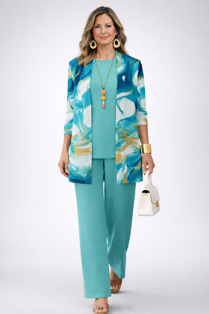 Women's Len Classic Elegance Three-Piece Set - Effortless Style