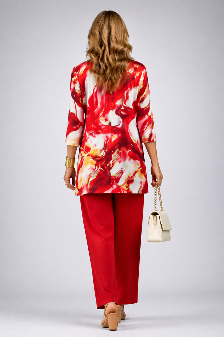 Women's Classic Three-Piece Set - Natural Tones & Flowing Fit