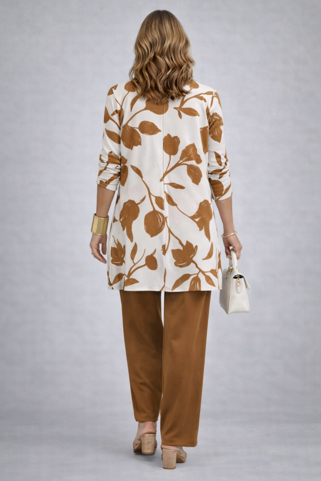 Women's Classic Three-Piece Set – Open-Front Cardigan & Wide Pants
