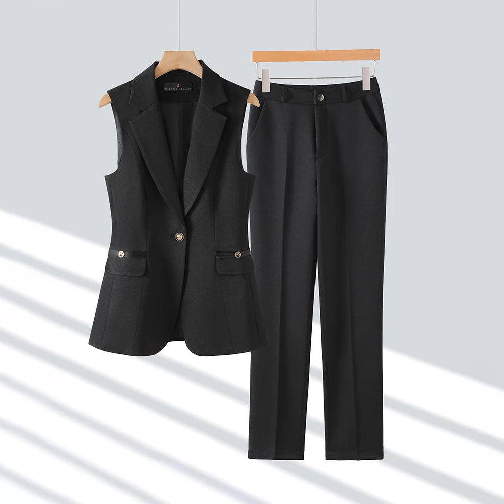 Women's Tailored Waistcoat & Trouser Set – Executive Two-Piece