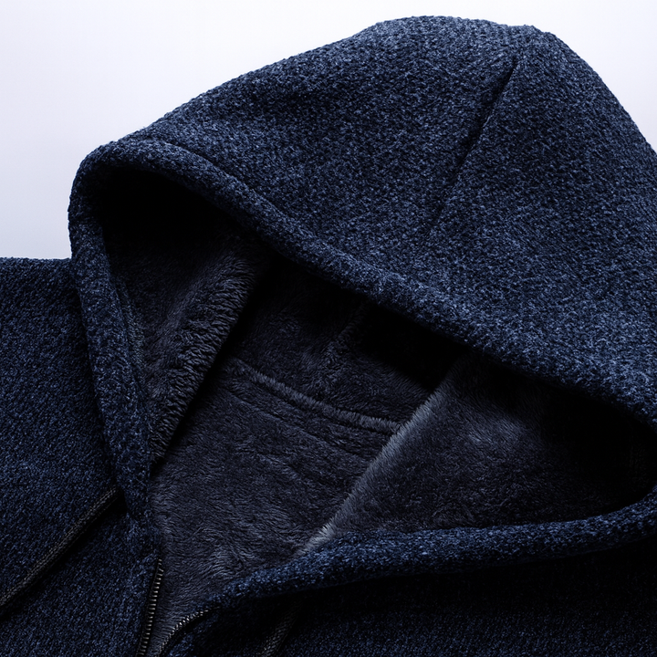 Men's Hooded Knit Overcoat – Fleece-Lined Warm City Layer – view 7