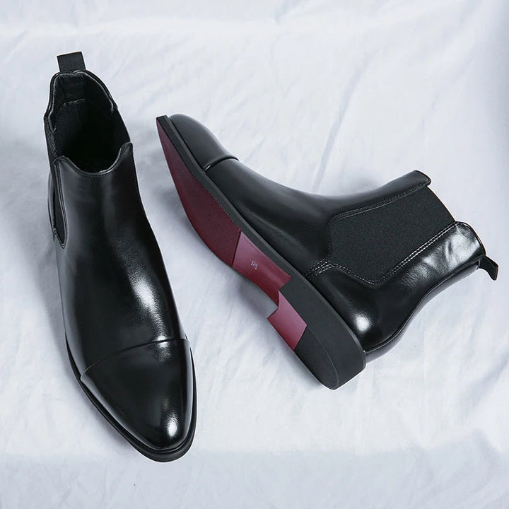 Men's Vegan Leather Slip-On Boots – Air-Cooled Comfort Sole