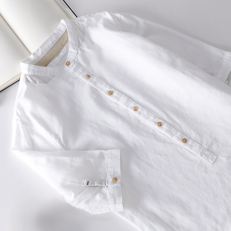 Men's Firenze Linen Blend Shirt – Tailored Smart-Casual Fit – view 6