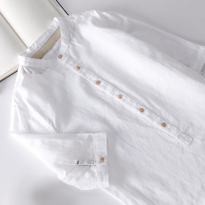 Men's Firenze Linen Blend Shirt – Tailored Smart-Casual Fit – view 6