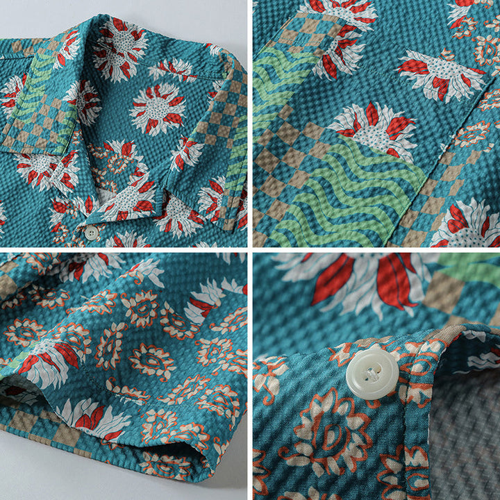 Men's Floral Print Summer Shirt – Tailored Fit Resort Wear – view 4