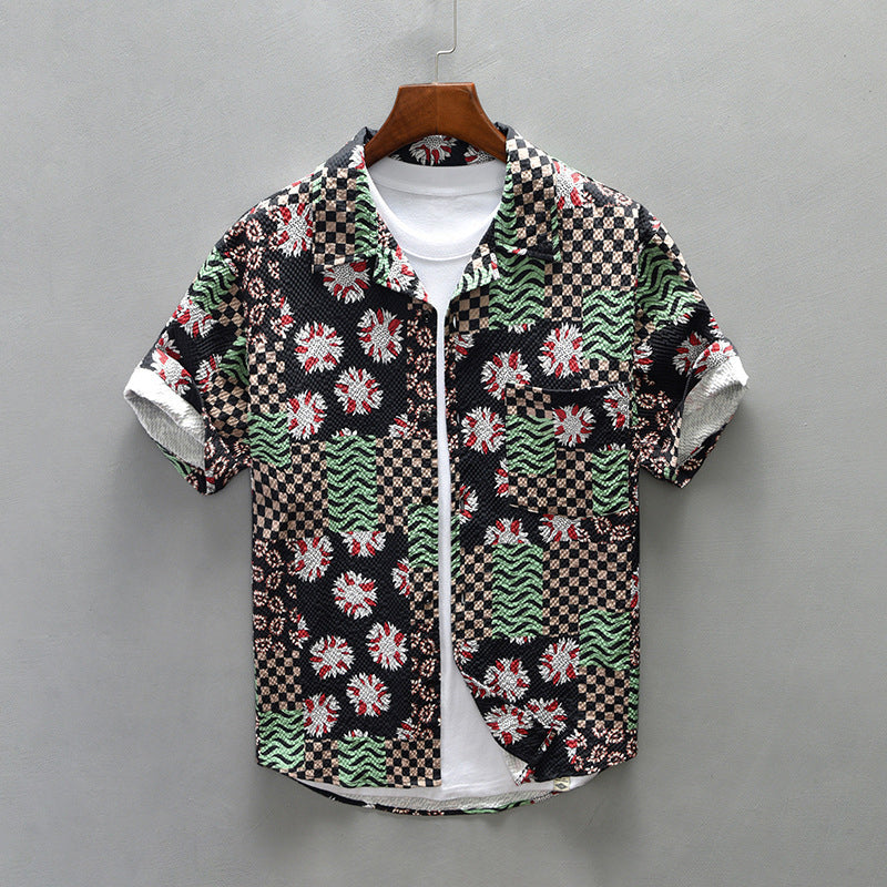 Men's Floral Print Summer Shirt – Tailored Fit Resort Wear – view 2