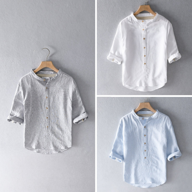 Men's Firenze Linen Blend Shirt – Tailored Smart-Casual Fit – view 4