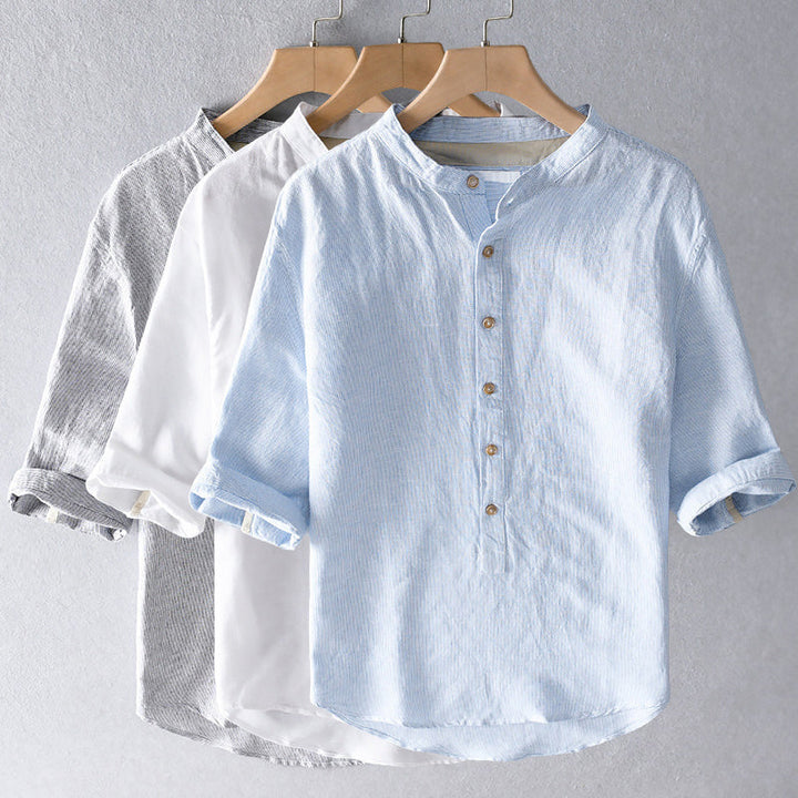Men's Firenze Linen Blend Shirt – Tailored Smart-Casual Fit – view 7