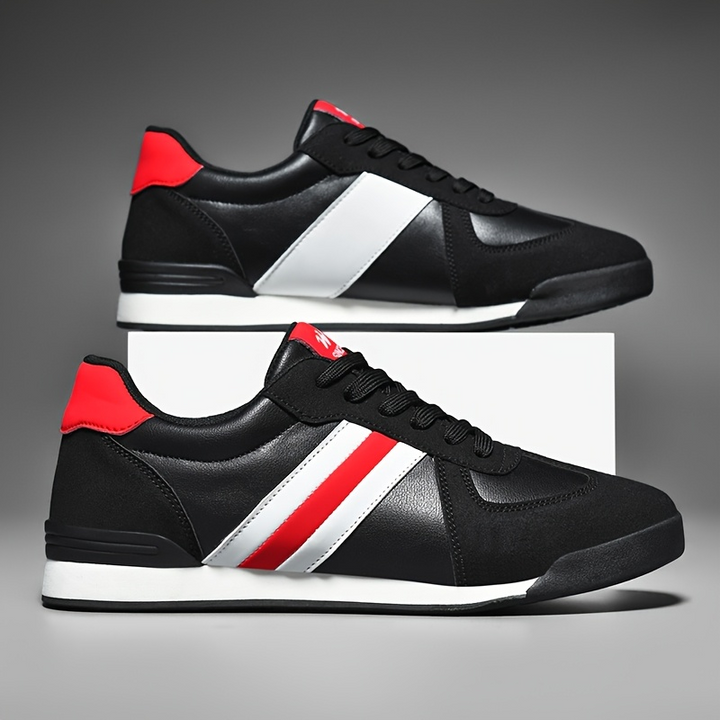 Men's Leather Suede Trainers – Retro Court Style Casual Shoes – view 7