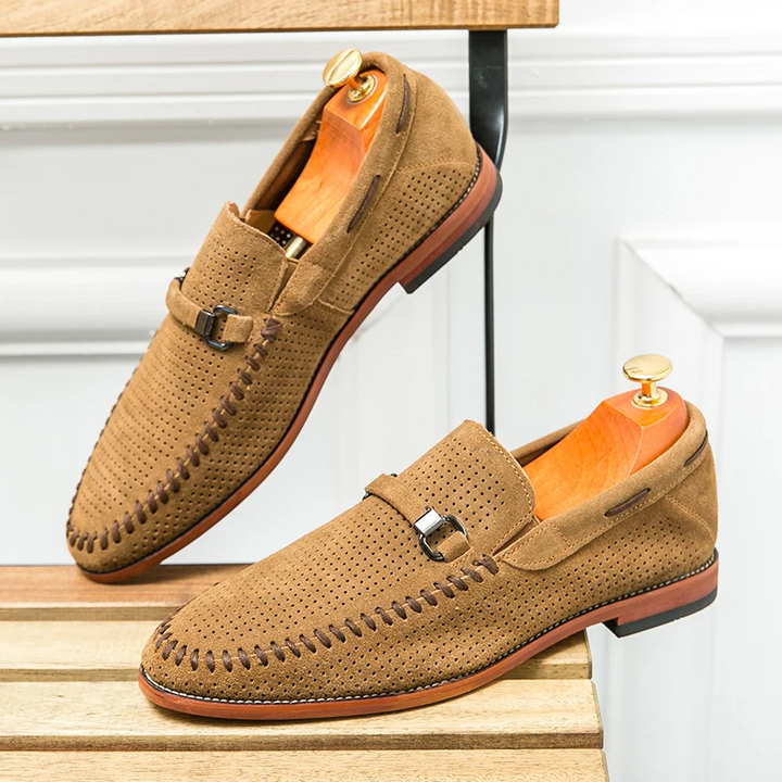 Men's Perforated Suede Loafers – Breathable Smart-Casual Shoes – view 4