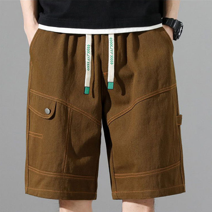 Men's Canvas Cargo Shorts – Bordeaux Relaxed Drawstring Fit – view 4