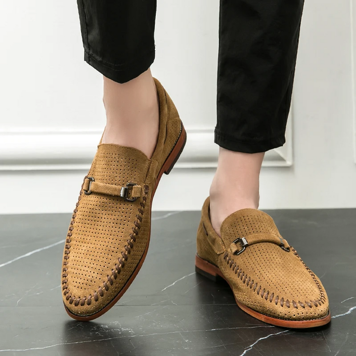 Men's Perforated Suede Loafers – Breathable Smart-Casual Shoes – view 10