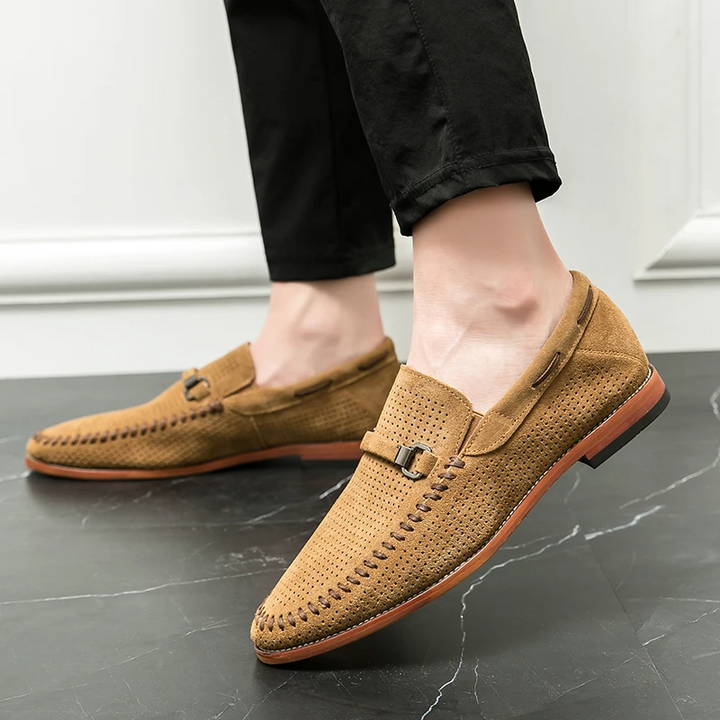 Men's Perforated Suede Loafers – Breathable Smart-Casual Shoes – view 6