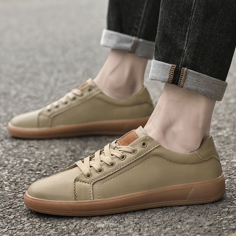 Men's Minimalist Leather Trainers – Clean Everyday Style