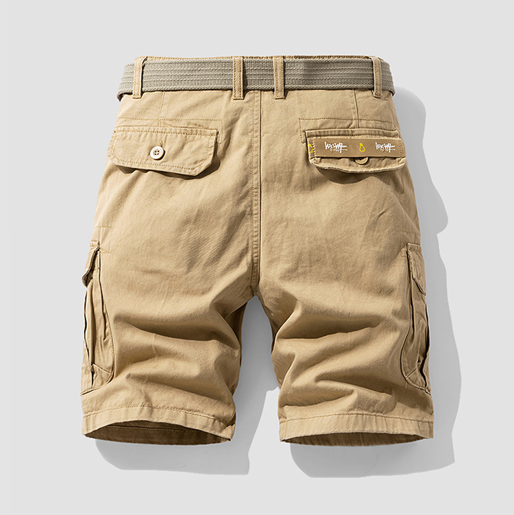 Men's Cotton Canvas Cargo Shorts – Relaxed Belted Fit – view 2