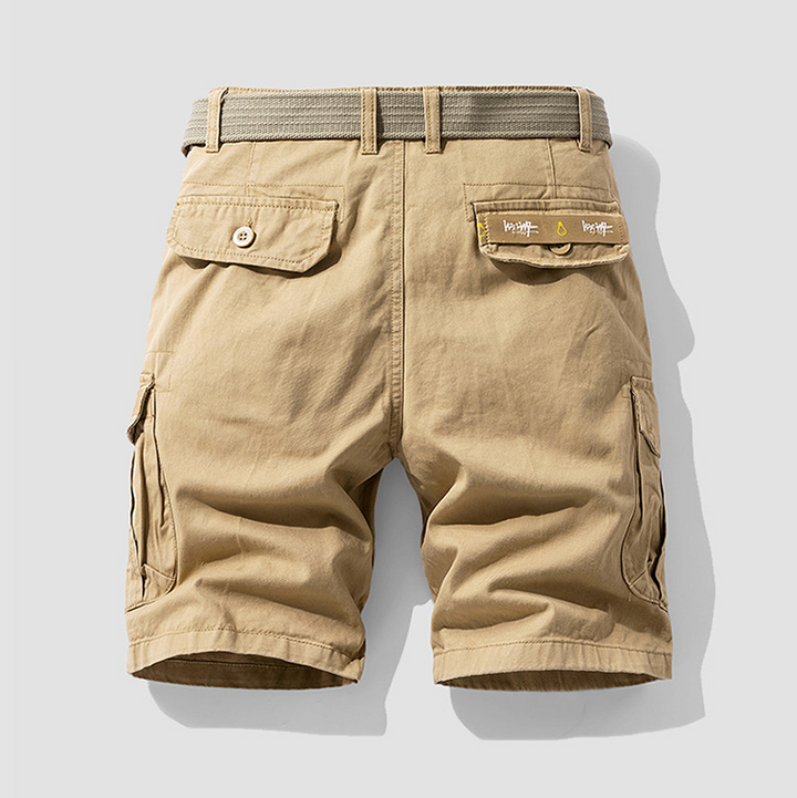 Men's Cotton Canvas Cargo Shorts – Relaxed Belted Fit – view 2