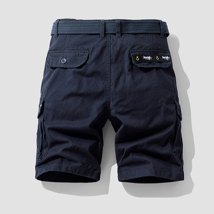Men's Cotton Canvas Cargo Shorts – Relaxed Belted Fit – view 6
