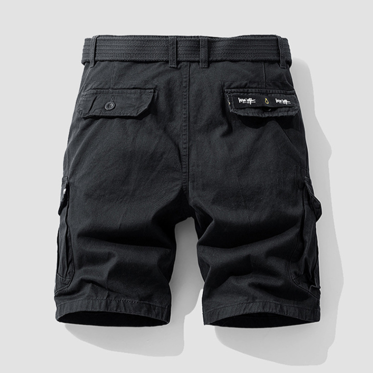 Men's Cotton Canvas Cargo Shorts – Relaxed Belted Fit – view 10
