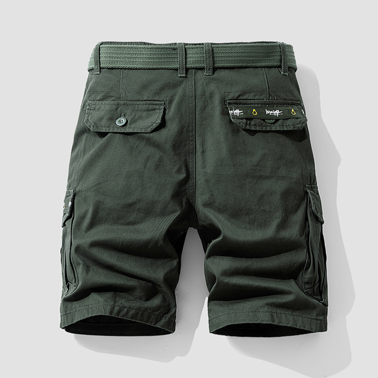 Men's Cotton Canvas Cargo Shorts – Relaxed Belted Fit – view 4